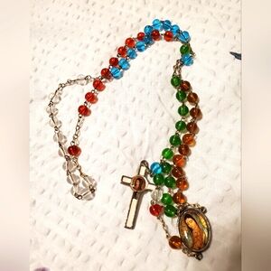 Multicolored Rosary with Virgen de Guadalupe